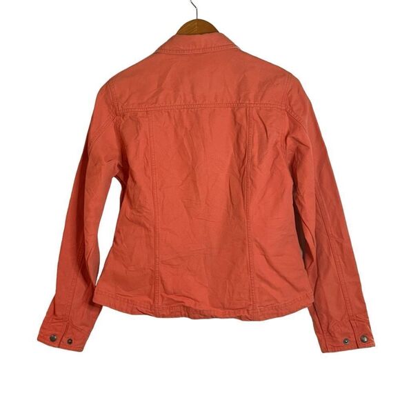 L.L. Bean salmon canvas barn zip up coat. Size small - Picture 7 of 8